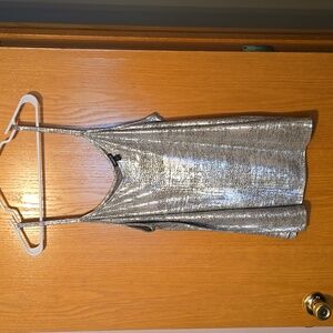 Silver flowy tank top